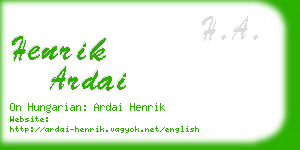 henrik ardai business card